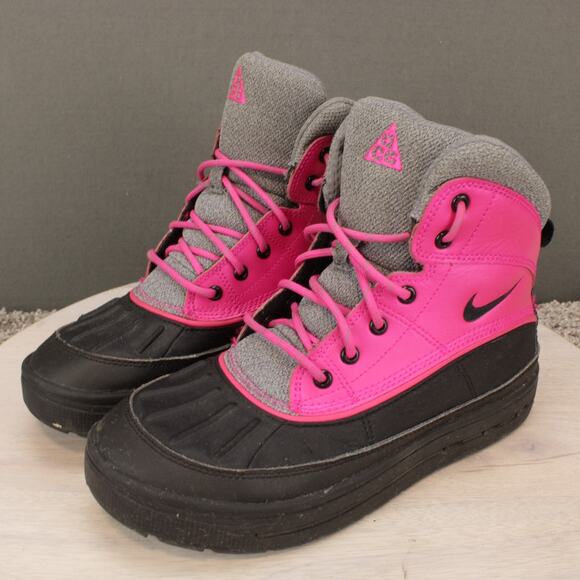 Nike ACG Winter Boots Youth 4.5Y Womens 6 Pink Gray Duck Boots - Picture 4 of 9